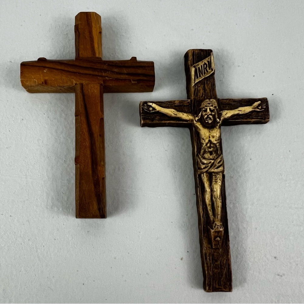 2 Small Vintage Wooden Crosses